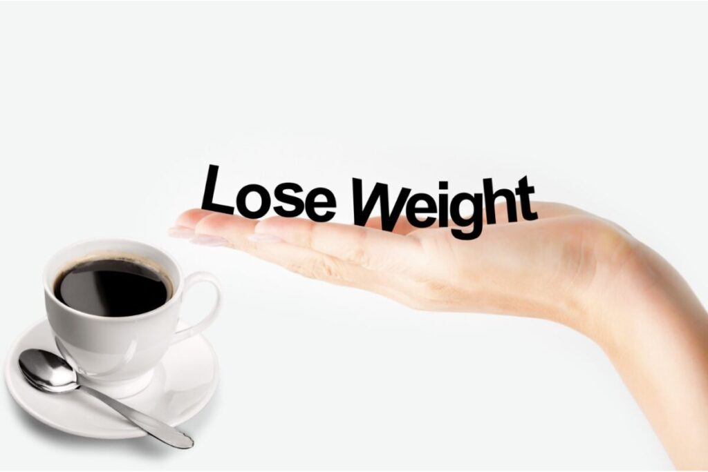 コーヒーと、LoseWeightの文字