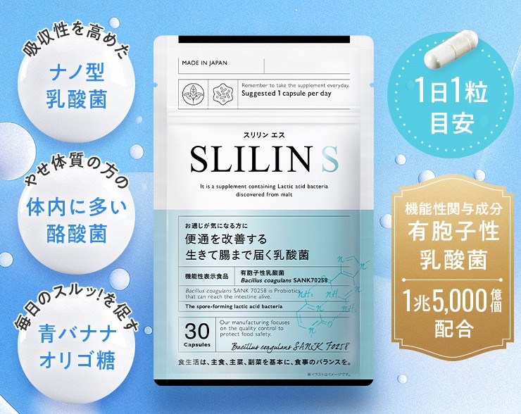 スリリンエス乳酸菌の商品と成分説明の画像